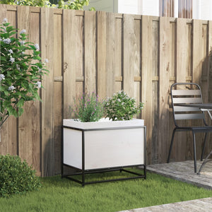 vidaXL Garden Planter White 60x40x50 cm Solid Wood Pine