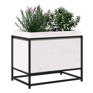 vidaXL Garden Planter White 60x40x50 cm Solid Wood Pine