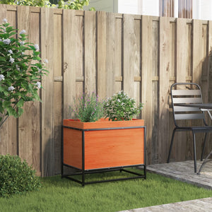 vidaXL Garden Planter Wax Brown 60x40x50 cm Solid Wood Pine