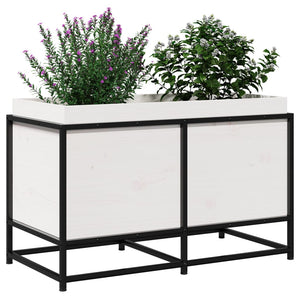 vidaXL Garden Planter White 80x40x50 cm Solid Wood Pine