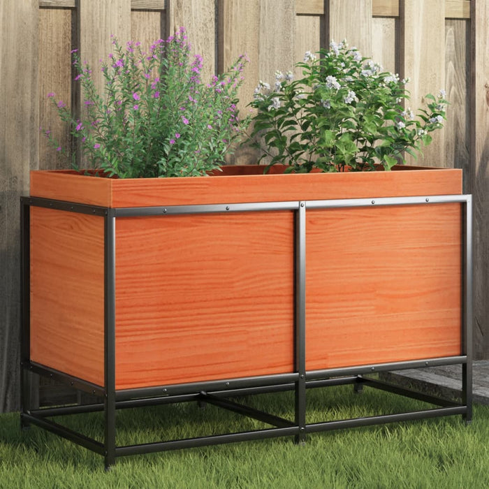 vidaXL Garden Planter Wax Brown 80x40x50 cm Solid Wood Pine