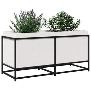 vidaXL Garden Planter White 100x40x50 cm Solid Wood Pine