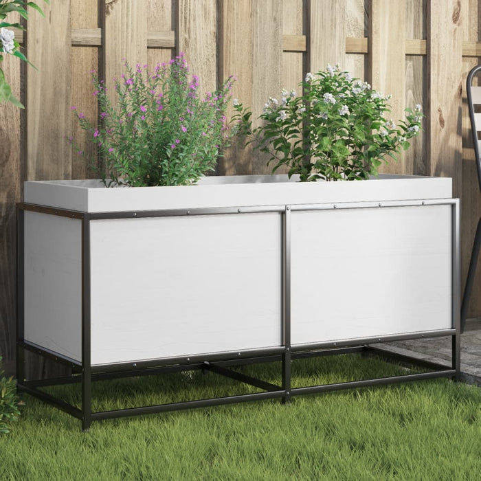 vidaXL Garden Planter White 100x40x50 cm Solid Wood Pine