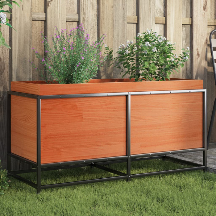 vidaXL Garden Planter Wax Brown 100x40x50 cm Solid Wood Pine