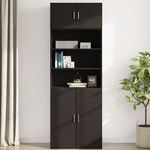 vidaXL Wall Cabinet Black 80x42.5x40 cm Engineered Wood