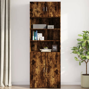 vidaXL Wall Cabinet Smoked Oak 80x42.5x40 cm Engineered Wood