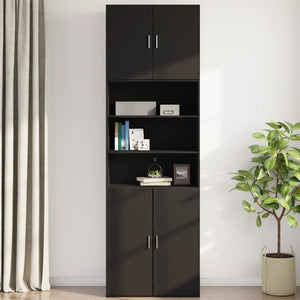 vidaXL Wall Cabinet Black 80x42.5x64 cm Engineered Wood