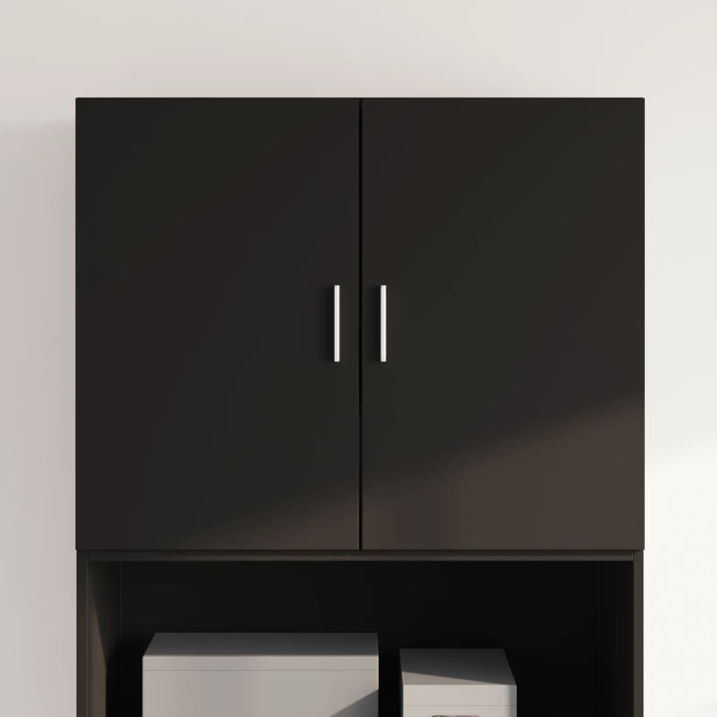 vidaXL Wall Cabinet Black 80x42.5x64 cm Engineered Wood