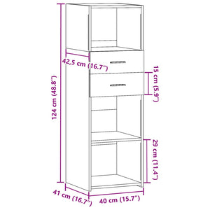 vidaXL Highboard White 40x42.5x124 cm Engineered Wood