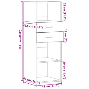 vidaXL Highboard Black 45x42.5x124 cm Engineered Wood