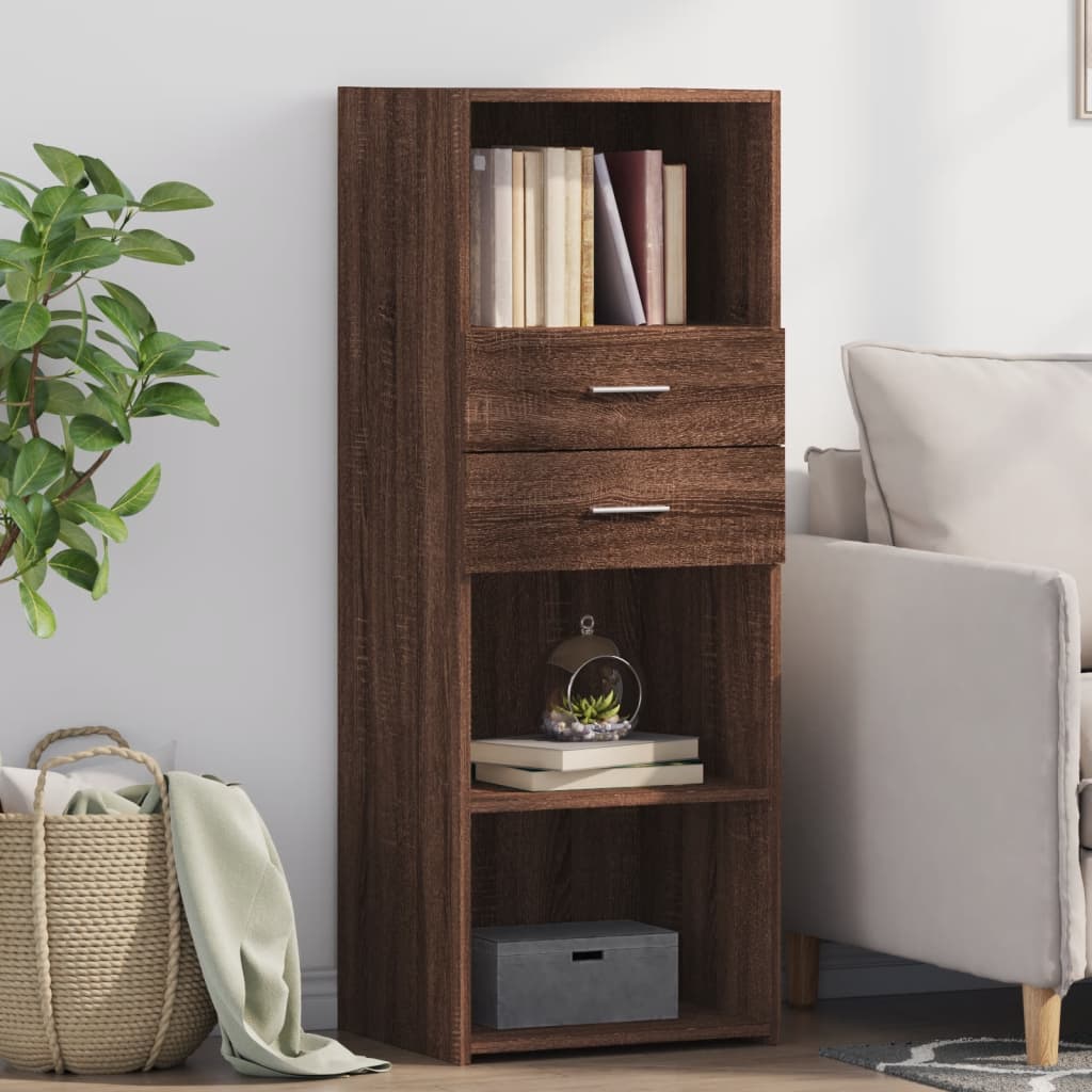 vidaXL Highboard Brown Oak 45x42.5x124 cm Engineered Wood