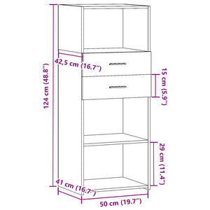 vidaXL Highboard White 50x42.5x124 cm Engineered Wood