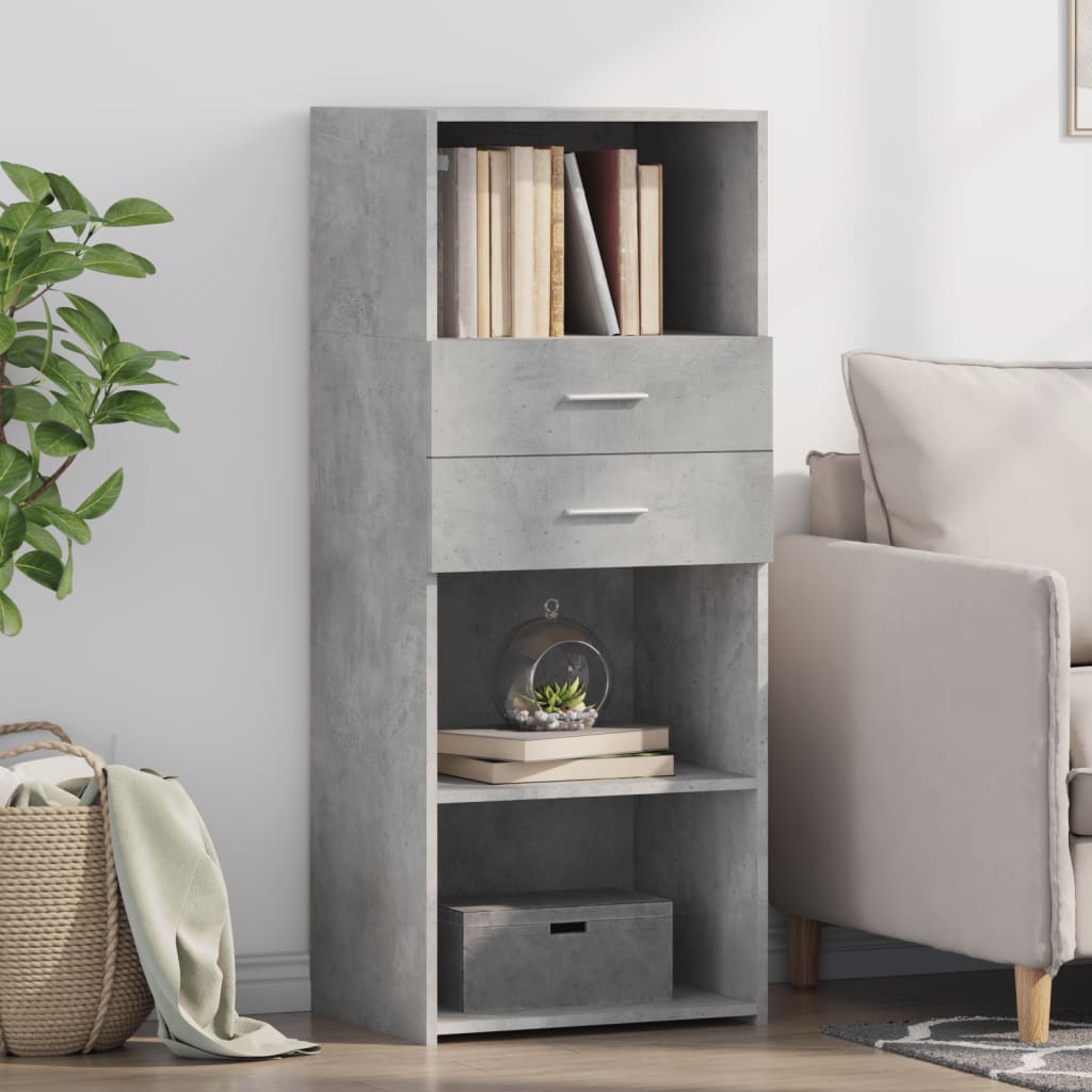 vidaXL Highboard Concrete Grey 50x42.5x124 cm Engineered Wood