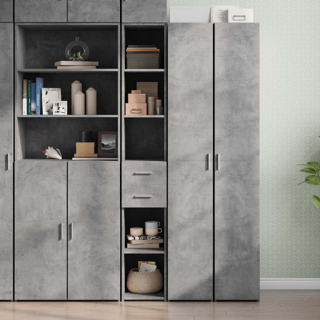 vidaXL Highboard Concrete Grey 30x42.5x185 cm Engineered Wood