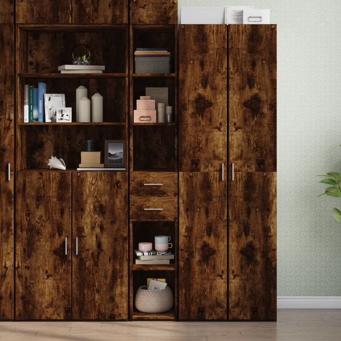 vidaXL Highboard Smoked Oak 30x42.5x185 cm Engineered Wood