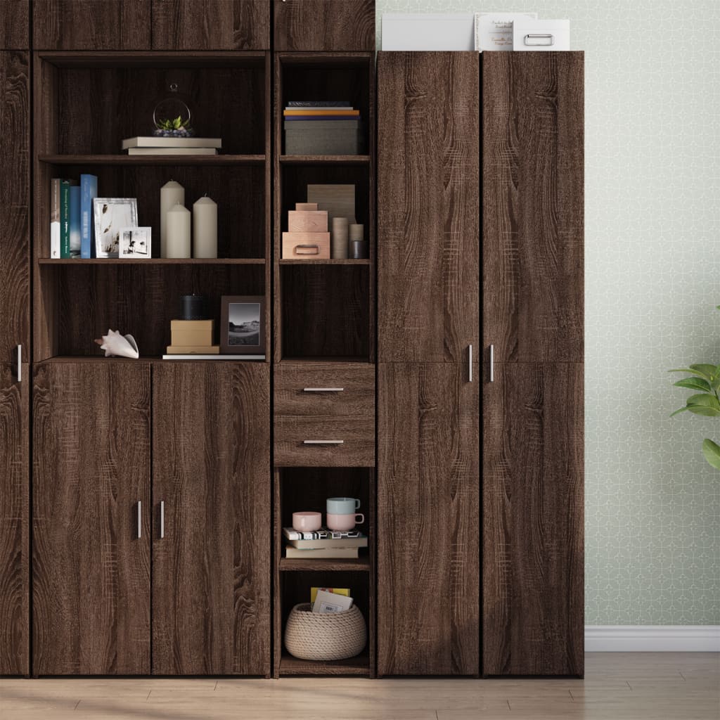 vidaXL Highboard Brown Oak 30x42.5x185 cm Engineered Wood