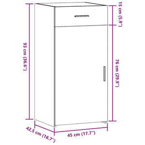 vidaXL Sideboard White 45x42.5x93 cm Engineered Wood