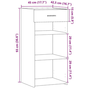 vidaXL Sideboard White 45x42.5x93 cm Engineered Wood