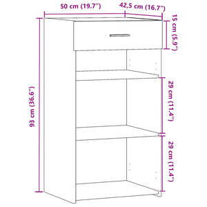 vidaXL Sideboard White 50x42.5x93 cm Engineered Wood