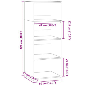 vidaXL Highboard Concrete Grey 50x41x124 cm Engineered Wood