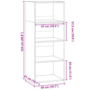 vidaXL Highboard Smoked Oak 50x41x124 cm Engineered Wood