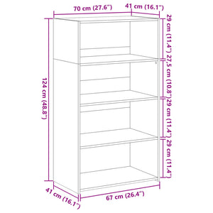 vidaXL Highboard Sonoma Oak 70x41x124 cm Engineered Wood