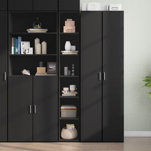 vidaXL Highboard Black 30x41x185 cm Engineered Wood