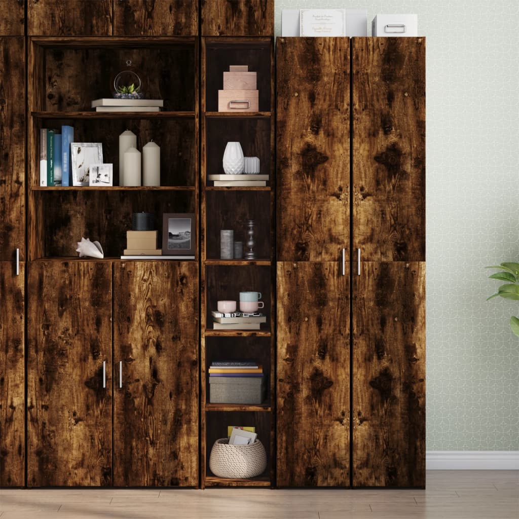 vidaXL Highboard Smoked Oak 30x41x185 cm Engineered Wood