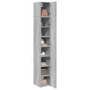 vidaXL Slim Storage Cabinet Grey Sonoma 30x42.5x225 cm Engineered Wood