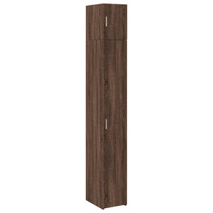 vidaXL Slim Storage Cabinet Brown Oak 30x42.5x225 cm Engineered Wood