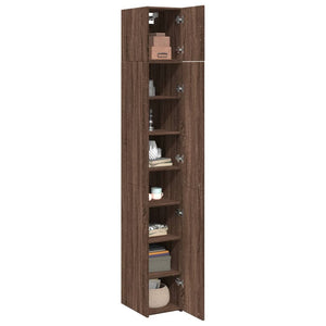 vidaXL Slim Storage Cabinet Brown Oak 30x42.5x225 cm Engineered Wood