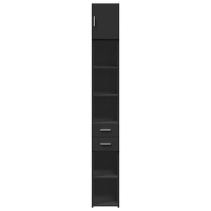 vidaXL Slim Storage Cabinet Black 30x42.5x225 cm Engineered Wood