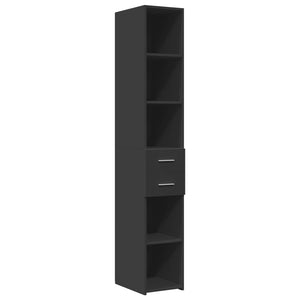 vidaXL Slim Storage Cabinet Black 30x42.5x225 cm Engineered Wood