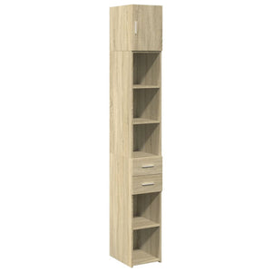 vidaXL Slim Storage Cabinet Sonoma Oak 30x42.5x225 cm Engineered Wood