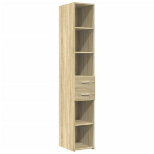 vidaXL Slim Storage Cabinet Sonoma Oak 30x42.5x225 cm Engineered Wood