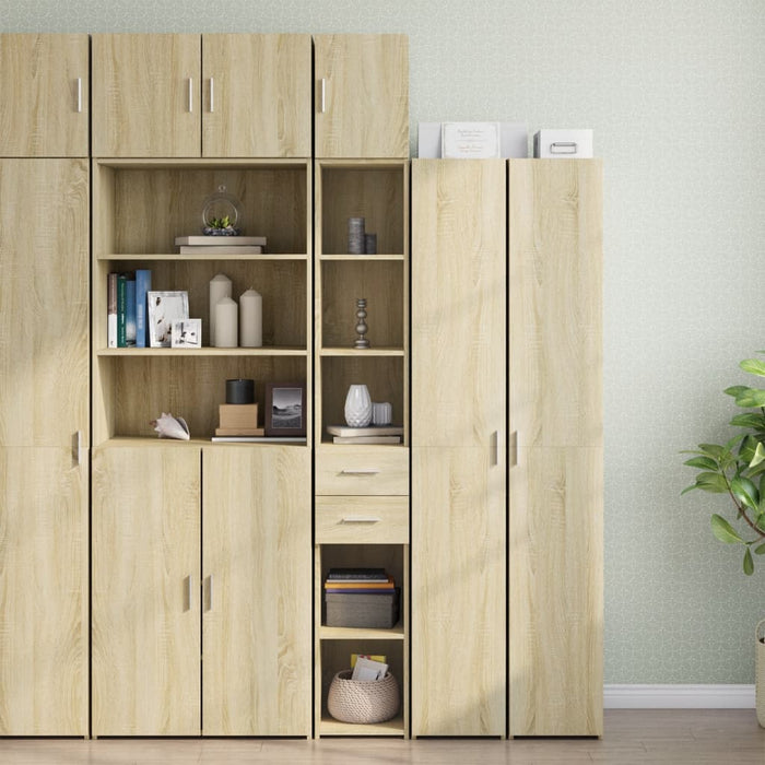 vidaXL Slim Storage Cabinet Sonoma Oak 30x42.5x225 cm Engineered Wood