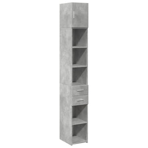 vidaXL Slim Storage Cabinet Concrete Grey 30x42.5x225 cm Engineered Wood