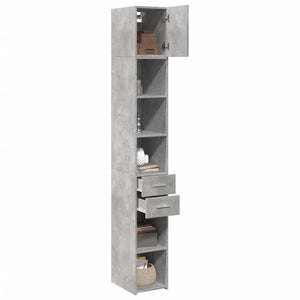 vidaXL Slim Storage Cabinet Concrete Grey 30x42.5x225 cm Engineered Wood