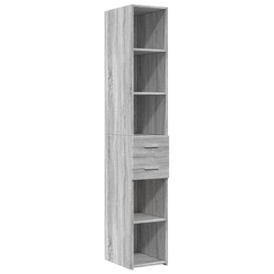 vidaXL Slim Storage Cabinet Grey Sonoma 30x42.5x225 cm Engineered Wood