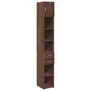 vidaXL Slim Storage Cabinet Brown Oak 30x42.5x225 cm Engineered Wood