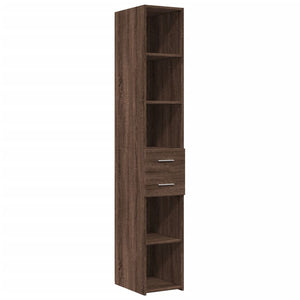 vidaXL Slim Storage Cabinet Brown Oak 30x42.5x225 cm Engineered Wood