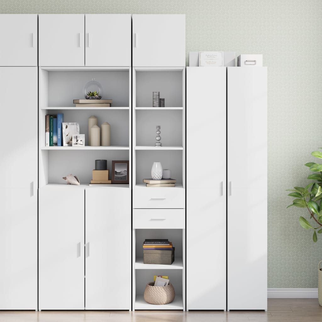 vidaXL Slim Storage Cabinet White 40x42.5x225 cm Engineered Wood