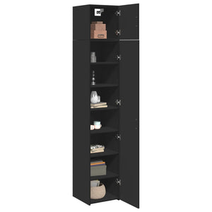 vidaXL Slim Storage Cabinet Black 40x42.5x225 cm Engineered Wood