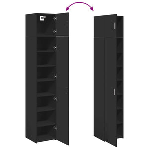 vidaXL Slim Storage Cabinet Black 40x42.5x225 cm Engineered Wood