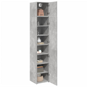 vidaXL Slim Storage Cabinet Concrete Grey 40x42.5x225 cm Engineered Wood