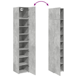 vidaXL Slim Storage Cabinet Concrete Grey 40x42.5x225 cm Engineered Wood