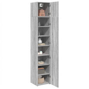 vidaXL Slim Storage Cabinet Grey Sonoma 40x42.5x225 cm Engineered Wood