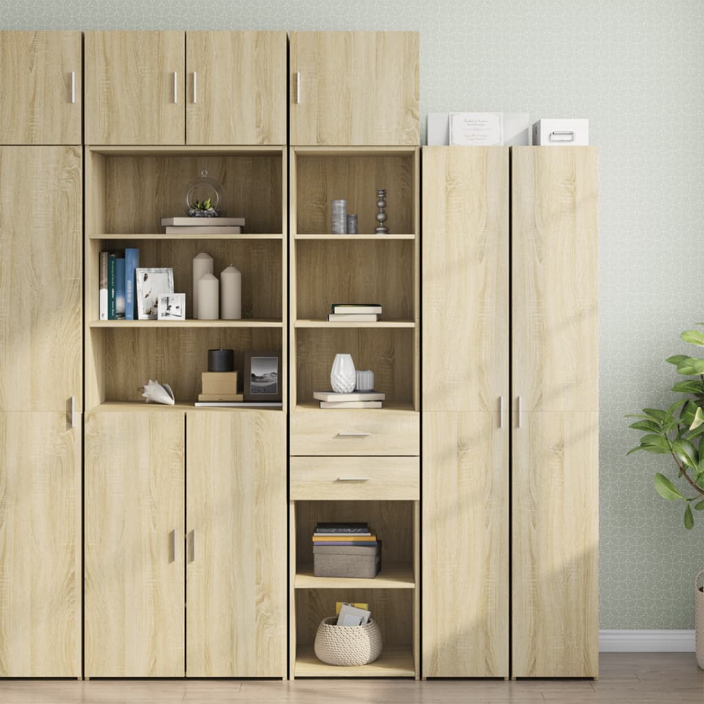 vidaXL Slim Storage Cabinet Sonoma Oak 45x42.5x225 cm Engineered Wood