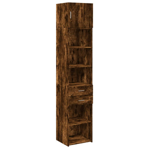 vidaXL Slim Storage Cabinet Smoked Oak 45x42.5x225 cm Engineered Wood