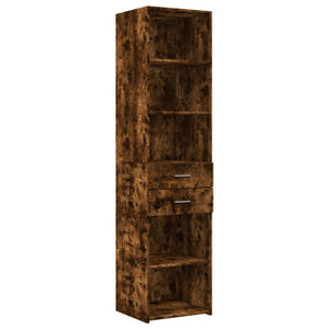 vidaXL Slim Storage Cabinet Smoked Oak 45x42.5x225 cm Engineered Wood